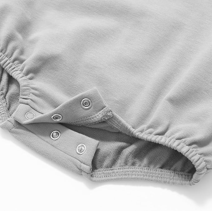 Bafeicao Baby Boy Girl Sweatshirt Romper Organic Cotton Solid Color Long Sleeve Bubble Romper Oversized Warm Fall Winter