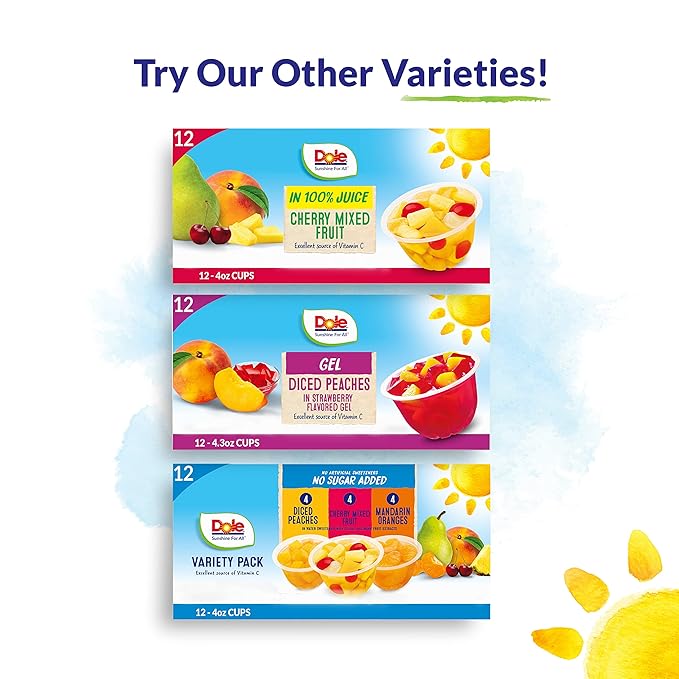 Dole Fruit Bowls Pineapple Tidbits & Tropical Fruit in 100% Juice Snacks, 4oz 12 Total Cups, Gluten & Dairy Free, Bulk Lunch Snacks for Kids & Adults (Pack of 2)