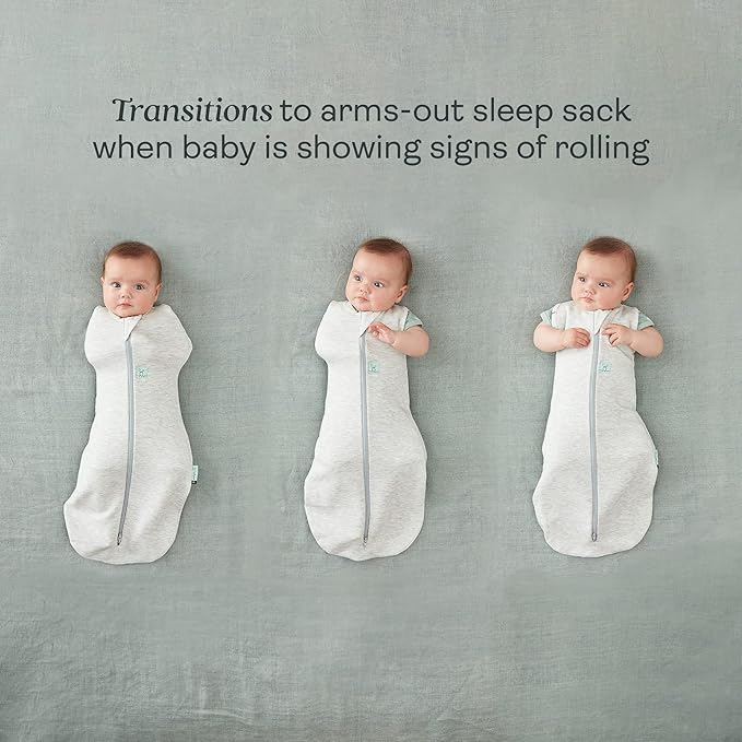 ergoPouch Cocoon Swaddle Sack 0.2 TOG - Baby Sleep Sack, Gentle Snug Fit Helps Calm Startle Reflex, Ideal for Arms In/Out Sleeping, Soft Breathable Fabric for Better Sleep (0 Months, Grey Marle)