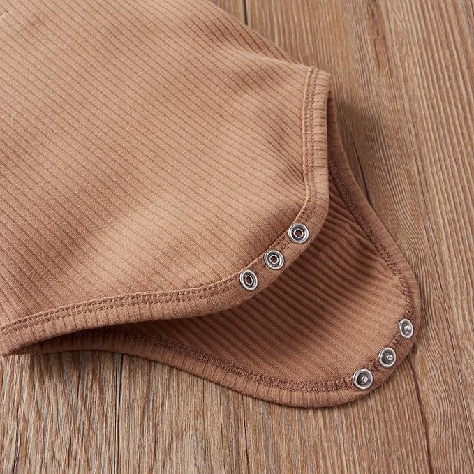 CIYCUIT Newborn Baby Boy Clothes Ribbed Knit Long Sleeve Bodysuit Pants 2-Piece Fall Winter Outfits