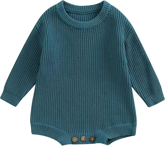 FYBITBO Baby Girl Boy Sweater Knit Oversized Pullover Sweatshirt Romper Onesie Warm Fall Winter Clothes Outfit Newborn