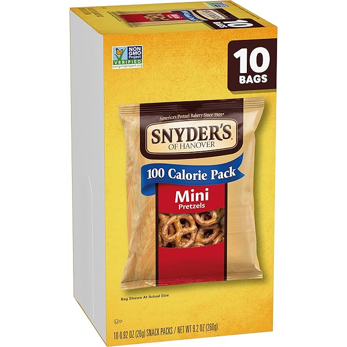 Snyder's of Hanover, 100 Calorie Mini Pretzels, Individual Packs, 10 Ct (pack of 2)