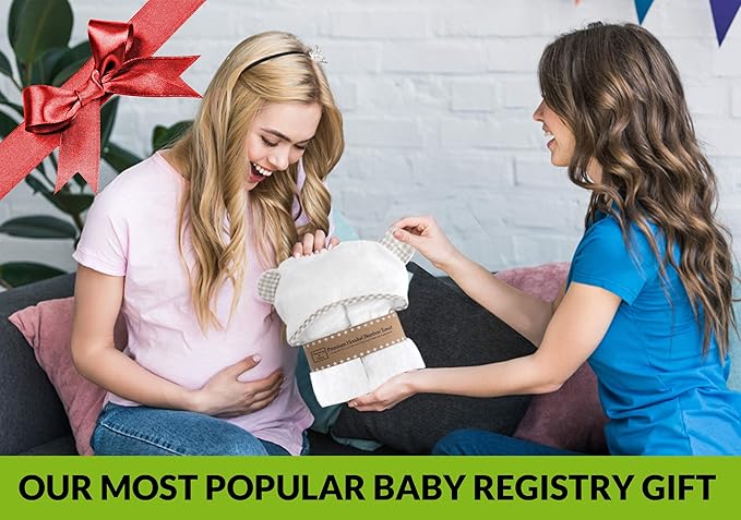 Channing & Yates Premium Boutique Hooded Baby Towels and 6 Washcloth Set - Organic Viscose Made from Bamboo Baby Towel with Hood Gift Bundle (Beige Set)