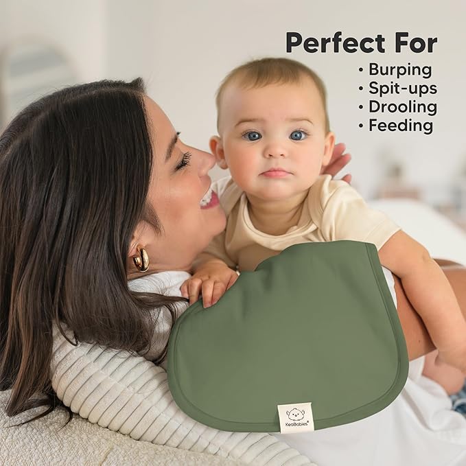 Organic Burp Cloths Baby Boy & Girl - 5-Pack Super Absorbent Cotton Burping Cloths for Babies, Soft & Plush Newborn Spit Up Rags, Infant Towels for Milk Spit Up, Unisex, Large 21" x 10" (Eclipse)