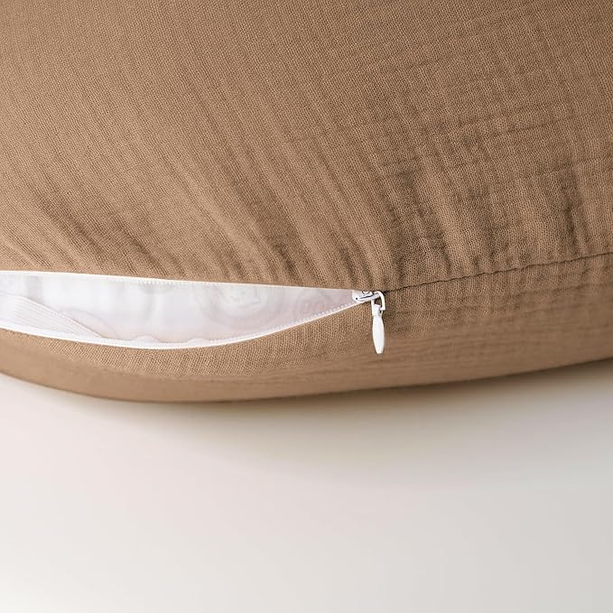 Konssy Muslin Nursing Pillow Covers, 100% Cotton Soft & Adorable Covers for Breastfeeding Pillows, Slipcovers for Newborn Baby Boys & Girls