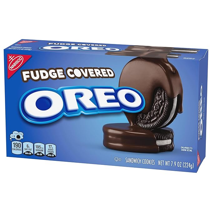 OREO Fudge Covered Chocolate Sandwich Cookies, 7.9 oz