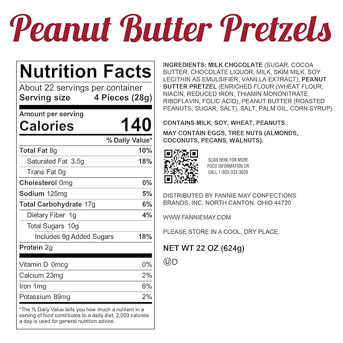 Fannie May, Milk Chocolate Candy, S'mores Snack Mix and Peanut Butter Pretzel Snack, 2 Pack, 18 oz and 22 oz Bags