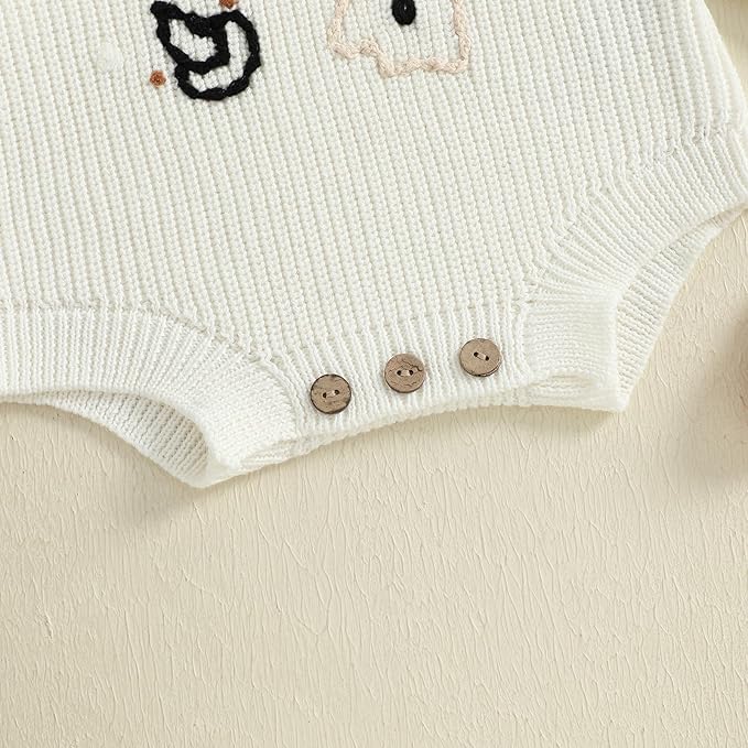 FYBITBO Baby Girl Boy Sweater Knit Oversized Pullover Sweatshirt Romper Onesie Warm Fall Winter Clothes Outfit Newborn