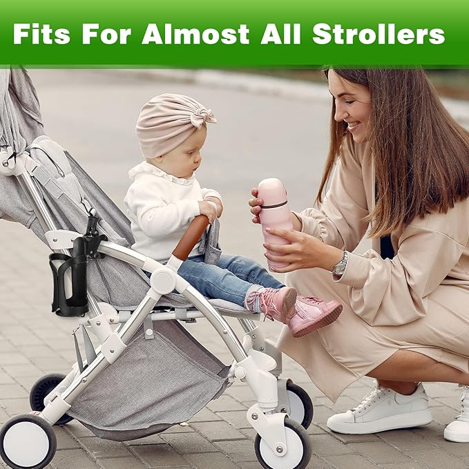 6 in 1 Universal Drink Stand: Rotatable Holders for Stroller, Bike, Wheelchair & More