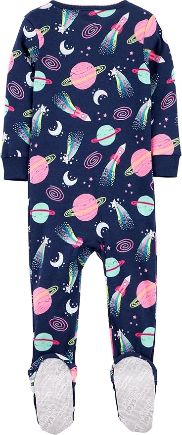 Simple Joys by Carter's Girls' 3-Pack Snug Fit Footed Cotton Pajamas