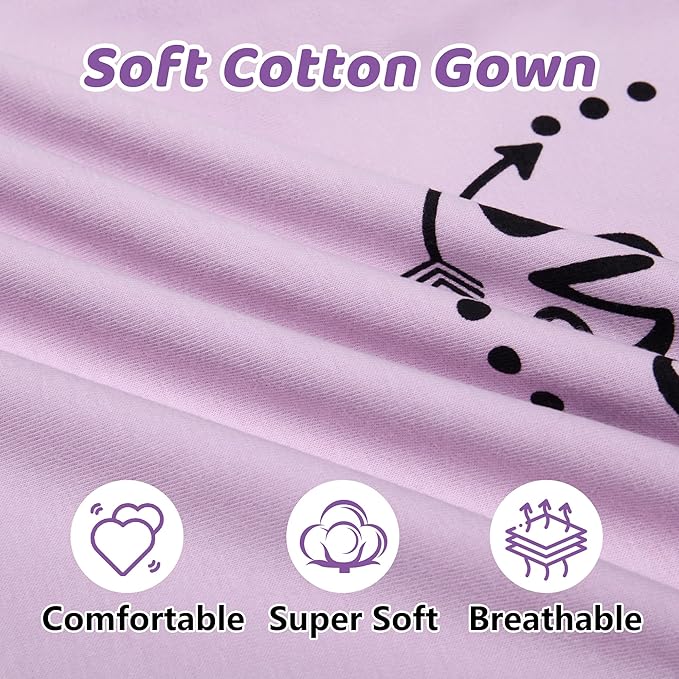 Newborn Gown Baby Girl 0-6 Months, Super Soft Baby Little Sister Sleeper Gowns, Babies Girls Nightgowns Coming Home Outfit Infant with Headband Set