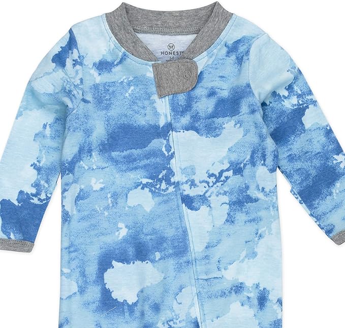 HonestBaby Sleep & Play Footed One-piece Pajama Sleeper 100% Organic Cotton, Baby Boys