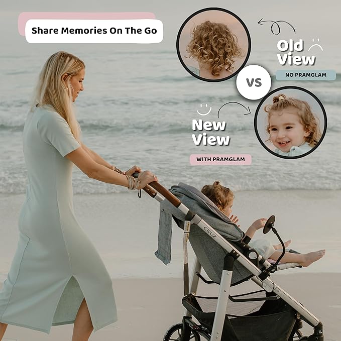 Stroller Mirror Upgraded Version 2.0- See Baby’s Face on Walks. Rear View Mirror for Prams and Strollers. Universal Stroller Accessory for Safety and Connection.