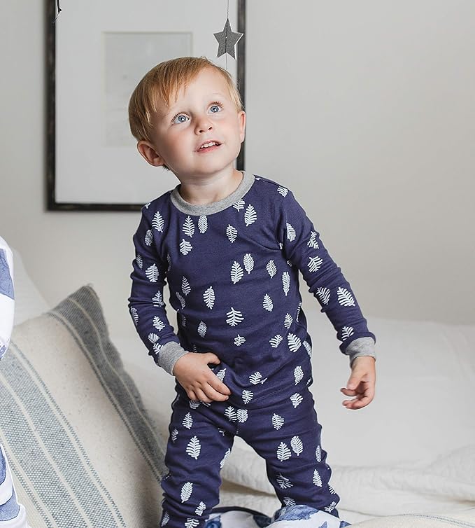 Burt's Bees Baby Boys' 2-Piece Long Sleeve Tee and Pants Organic Cotton Pajama Set
