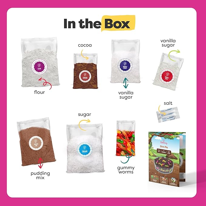 BAKETIVITY Dirt Pie Kids Baking Kit | Delicious Chocolate Cake Kids Baking Set for Girls & Boys | Baking Set for Kids with Pre-Measured Ingredients | Perfect Family Gifts for Cooking Lovers Ages 6-12