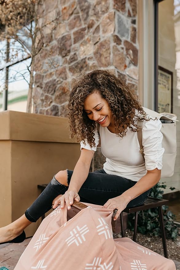 Copper Pearl Multi-Use Cover: Car Seat Covers, Nursing Cover, and Stroller Cover for Sun - Stretchy Fabric, All-Season Use, Stylish Designs, Easy Access for Moms - Mesa