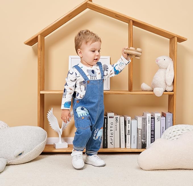 Cute Baby Boy Clothes Suit Toddler Boys' Striped long Sleeve T-Shirt+Denim Overalls Jumpsuit Pants Outfits Sets