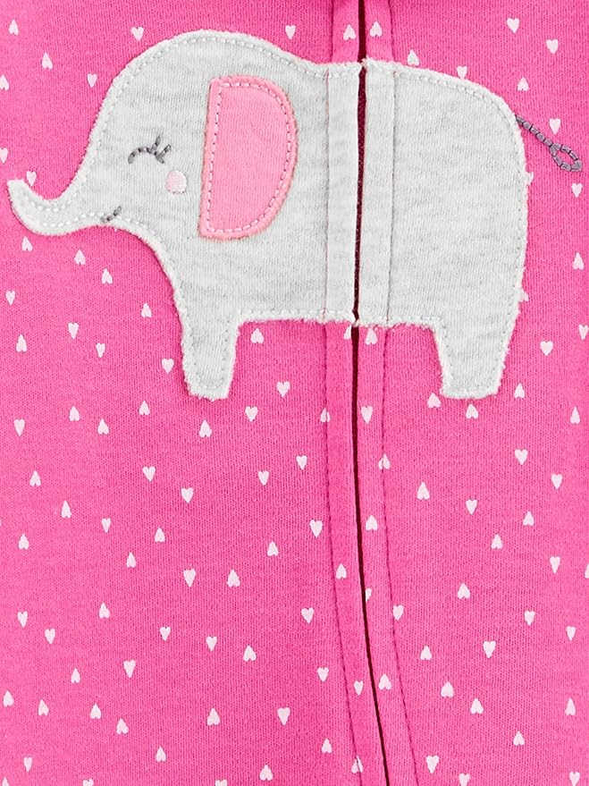 Simple Joys by Carter's Baby Girls' Cotton Footed Sleep and Play, Pack of 2