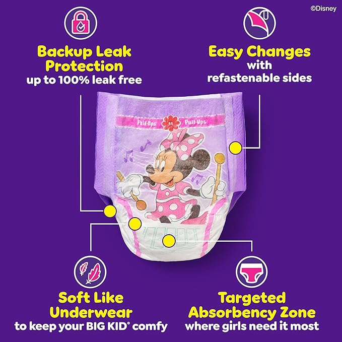 Pull-Ups Girls' Potty Training Pants, Size 2T-3T Training Underwear (16-34 lbs), 74 Count