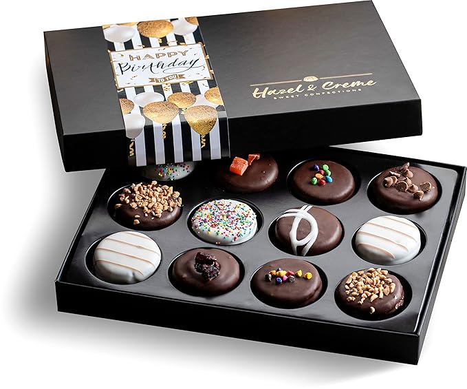 Happy Birthday Cookies - Birthday Cookie Gift Basket - Gourmet Food Gifting for Him/Her (Large, Assorted Flavors)