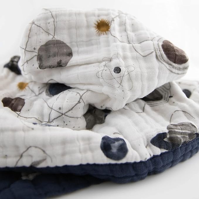 Little Unicorn Newborn Receiving Quilt | Ultra- Soft, Multi-Layered Muslin Fabric | Gift for Newborns & on-The-go (Planetary)