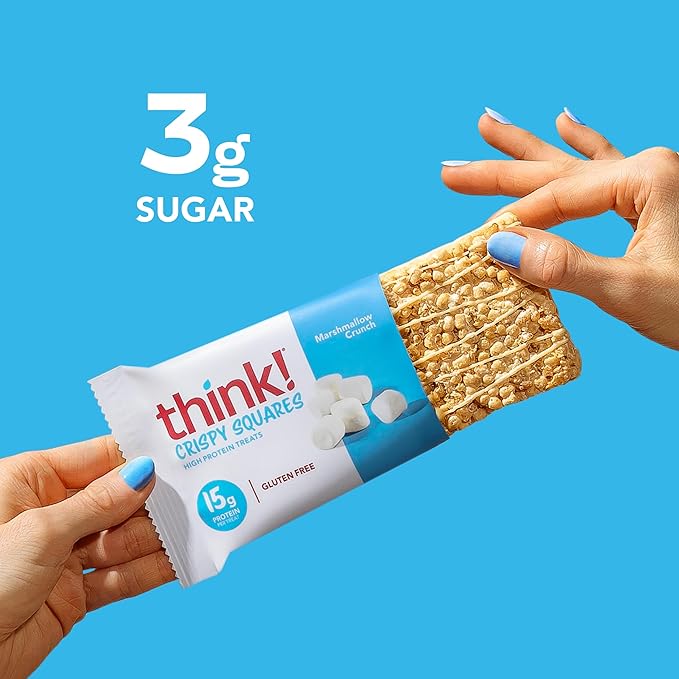 Think! High Protein Crispy Squares Marshmallow Crunch Treat (10 Pack)