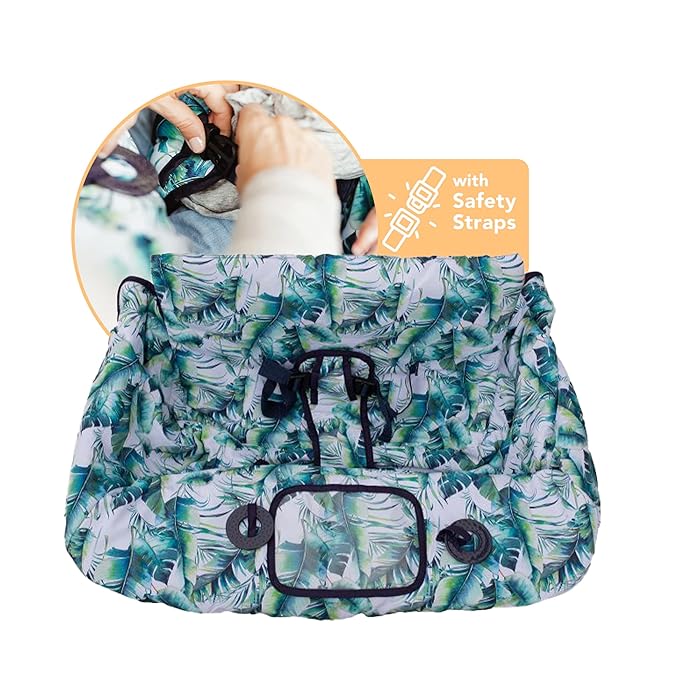 2-in-1 Cushy Cart Cover and High Chair Cover | Universal Fit | Includes Storage Pouch (Tropical Days)