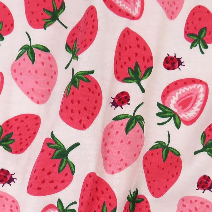 HonestBaby baby-girls 2-piece Pajamas Sleepwear Pjs 100% Organic Cotton for Baby, Toddler, Kids, Girl