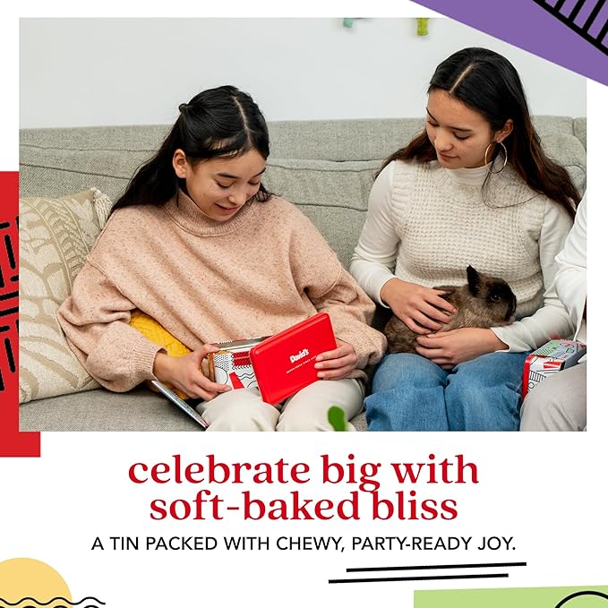 David’s Cookies Happy Birthday Assorted Cookies Gift Tin – 8 Fresh Baked Gourmet Cookies in Chocolate Chunk, Peanut Butter Chip, Double Chocolate Chunk & Oatmeal Raisin – Dessert Gift for Birthdays