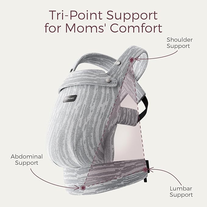 Momcozy Herihuge Baby Carrier - Crafted with Charming Jacquard Weaving, Durable, Stylish and Elegant, All-Day Comfort for Moms, Time Heritage Beige