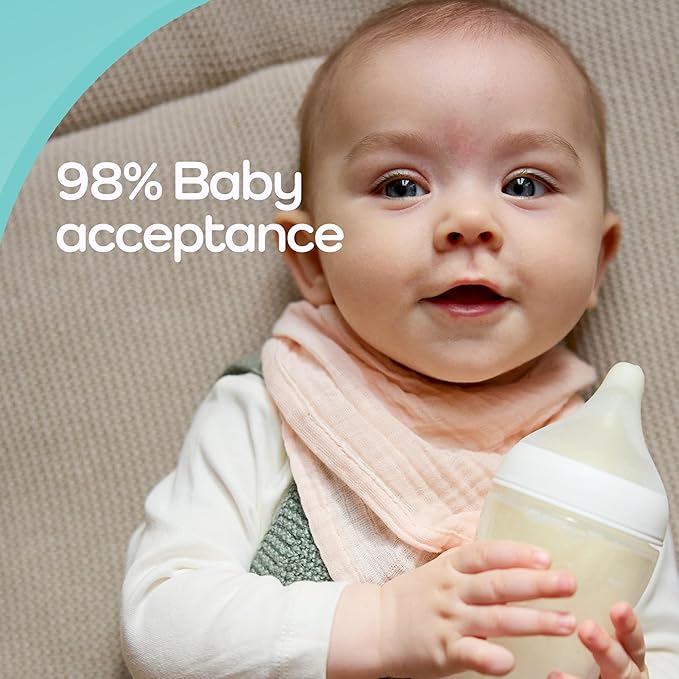 NUK Perfect Match 2-in-1 Natural and Anti-Colic 8oz Bottle with Adaptable Medium Flow Nipple, 2 Pack