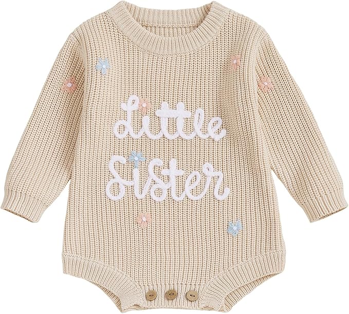 FYBITBO Baby Girl Boy Sweater Knit Oversized Pullover Sweatshirt Romper Onesie Warm Fall Winter Clothes Outfit Newborn