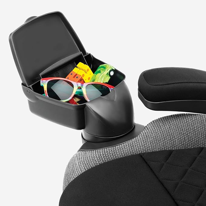 Chicco KidFit Zip Air Plus 2-in-1 Belt Positioning Booster Car Seat, Backless and High Back Booster Seat, for Children Aged 4 Years and Up and 40-100 lbs | Q Collection/Black/Grey