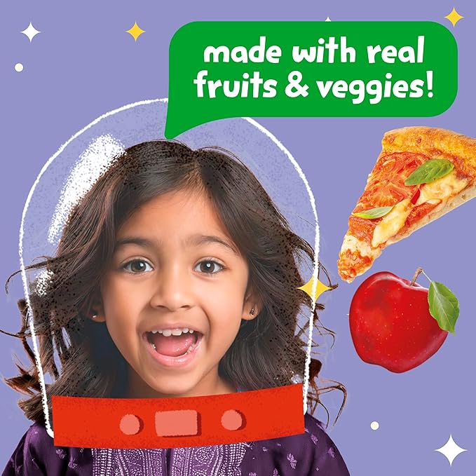 Get'ems! from Gerber, Snacks for Kids, Pizza Space Crackers, Made with Real Veggies & Fruits, Iron & Vitamin E - 4 pack