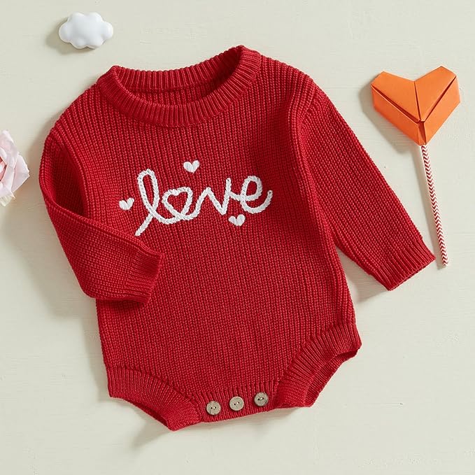 FYBITBO Baby Girl Boy Sweater Knit Oversized Pullover Sweatshirt Romper Onesie Warm Fall Winter Clothes Outfit Newborn