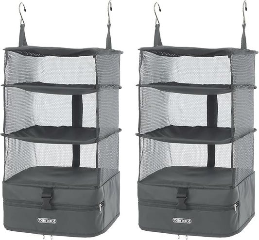 TABITORA Portable Hanging Travel Shelves Bag Packing Cube Organizer Suitcase Storage Large Capacity