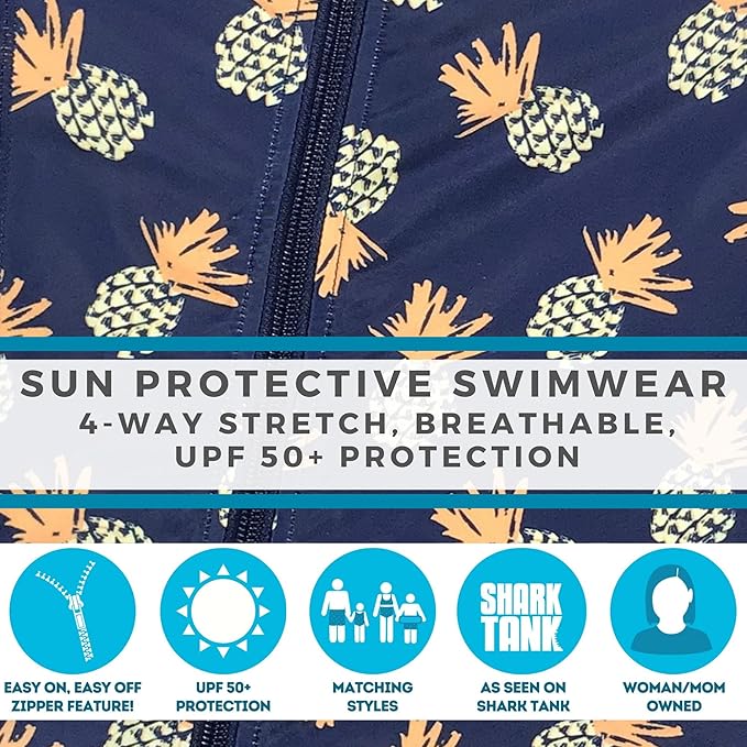 SwimZip Boys' Long-Sleeve UPF 50+ Swimsuit for Baby, Toddler, & Little Boys