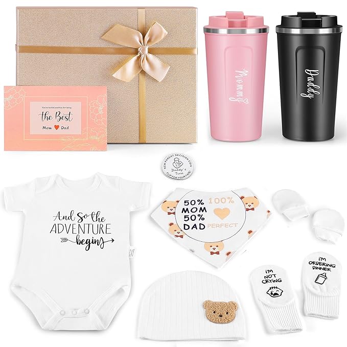 New Mom Gifts for Women, Best Pregnancy Gifts Basket for New Parents, Gender Reveal Ideas Gift Set for First Time Mom & Dad Expecting Parents to Be Gender Reveal Baby Shower Newborn Baby, Limited