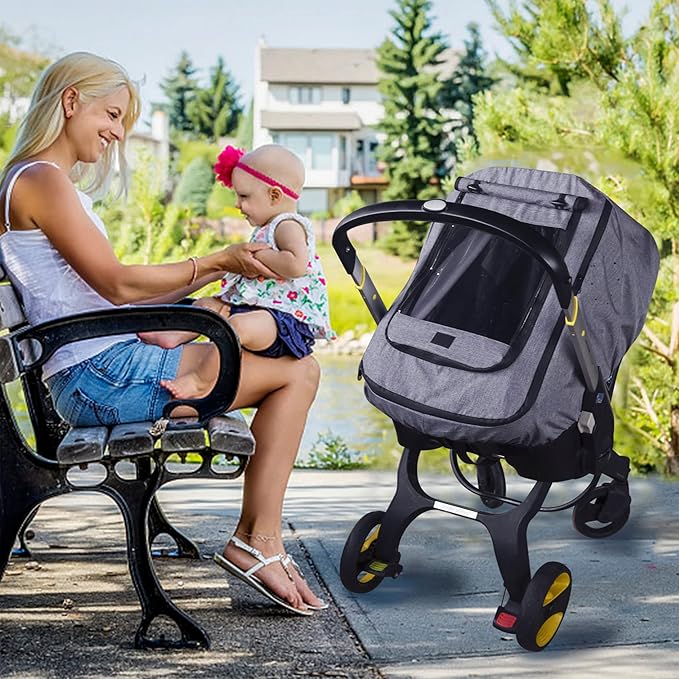 Car Seat Rain Cover,Universal Baby Stroller Accessory for Infant Car Seat Stroller,Waterproof, Windproof Protection,Protect from Dust Snow(Grey)