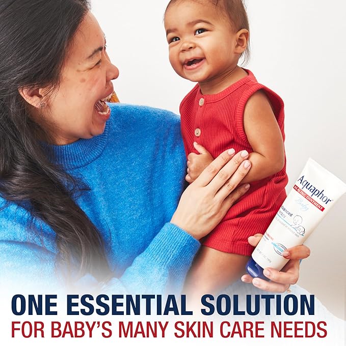 Aquaphor Baby Skin Care Essentials Gift Set with Baby Wash and Shampoo (16.9 Fl Oz) + Healing Ointment for Chapped Skin and Drool Rash (7Oz) + Diaper Rash Cream (3.5Oz), Hypoallergenic