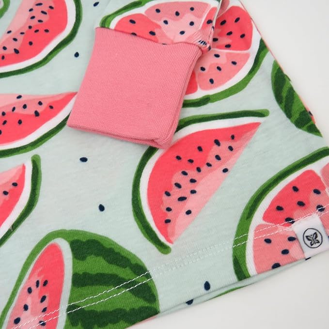 HonestBaby baby-girls 2-piece Pajamas Sleepwear Pjs 100% Organic Cotton for Baby, Toddler, Kids, Girl