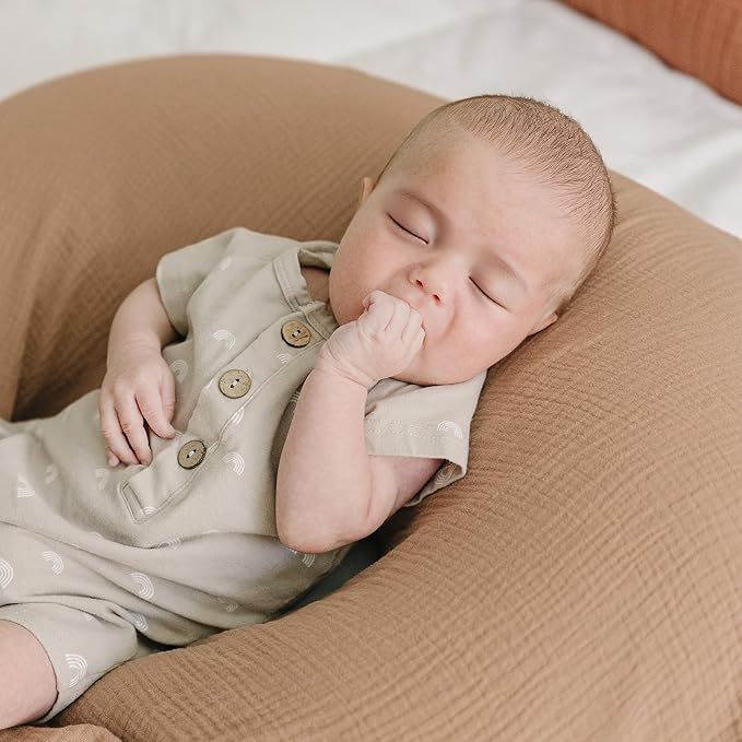 Konssy Muslin Nursing Pillow Covers, 100% Cotton Soft & Adorable Covers for Breastfeeding Pillows, Slipcovers for Newborn Baby Boys & Girls