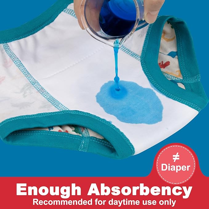 BIG ELEPHANT 10-Pack Baby Potty Training Underwear, Soft 100% Cotton Absorbent Training Pants for Boys & Girls, Ages 12M-10Y