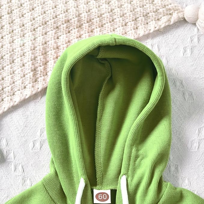 Unutiylo Unisex Baby Boys Girls Long Sleeve Infant Baby Zipper Hooded Jumpsuits Romper Loose Outfit Clothes