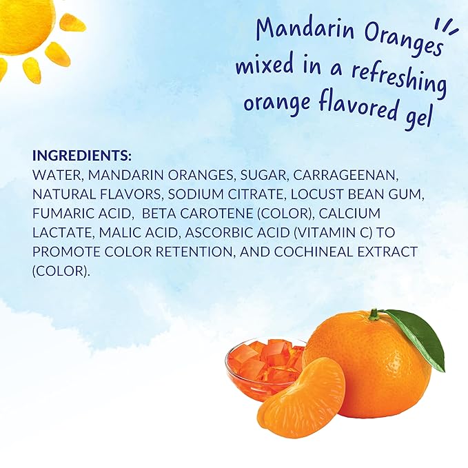 Dole Fruit Bowls Mandarins in Orange Flavored Gel Snacks, 4.3oz 36 Total Cups, Gluten & Dairy Free, Bulk Lunch Snacks for Kids & Adults