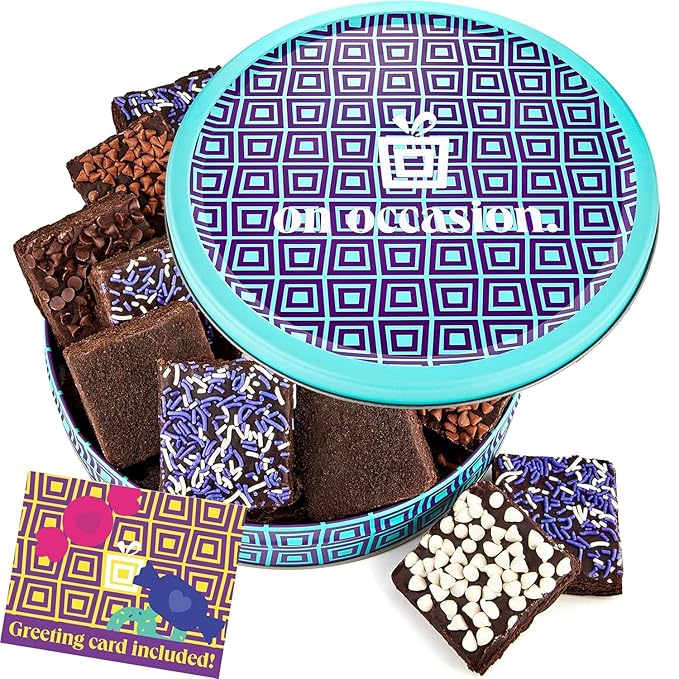 On Occasion Chocolate Brownies Individually Wrapped – Fudge Dessert Gift Box – Gourmet Fresh Baked Treats – Premium Bakery Selection