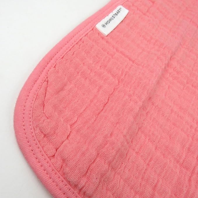HonestBaby Multipack Woven Burp Cloths Soft Absorbent Multi-layered 100% Organic Cotton Infant Baby Boys, Girls, Unisex, Strawberry Cream, One Size