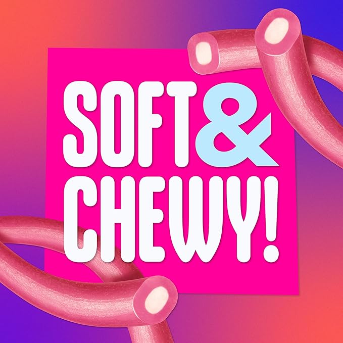 SweeTARTS Ropes, Candy, Tangy Strawberry, Soft and Chewy, 3.5 oz (Pack of 12)