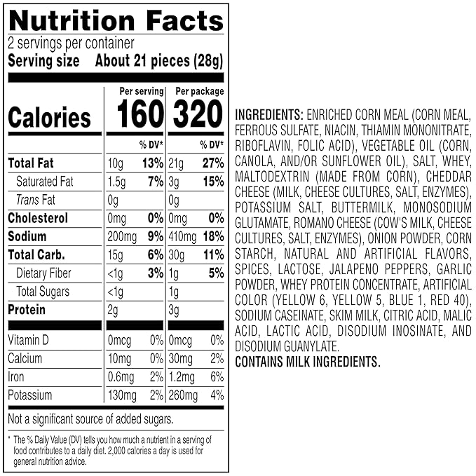 Cheetos Cheese Flavored Snacks, Cheddar Jalapeno Crunchy, 2 Ounce (Pack of 64)