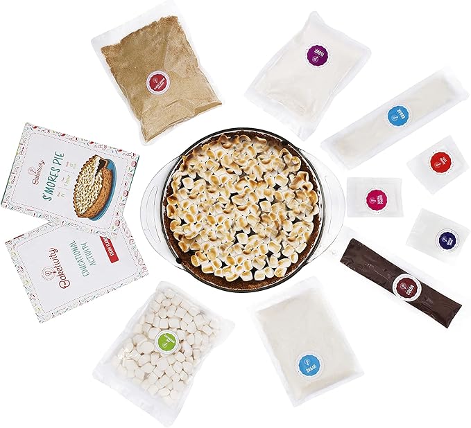 Baketivity Kids Baking Set, Meal Cooking Party Supply Kit for Teens, Real Fun Little Junior Chef Essential Kitchen Lessons, Includes Pre-Measured Ingredients (Baketivity Kit, Smores)